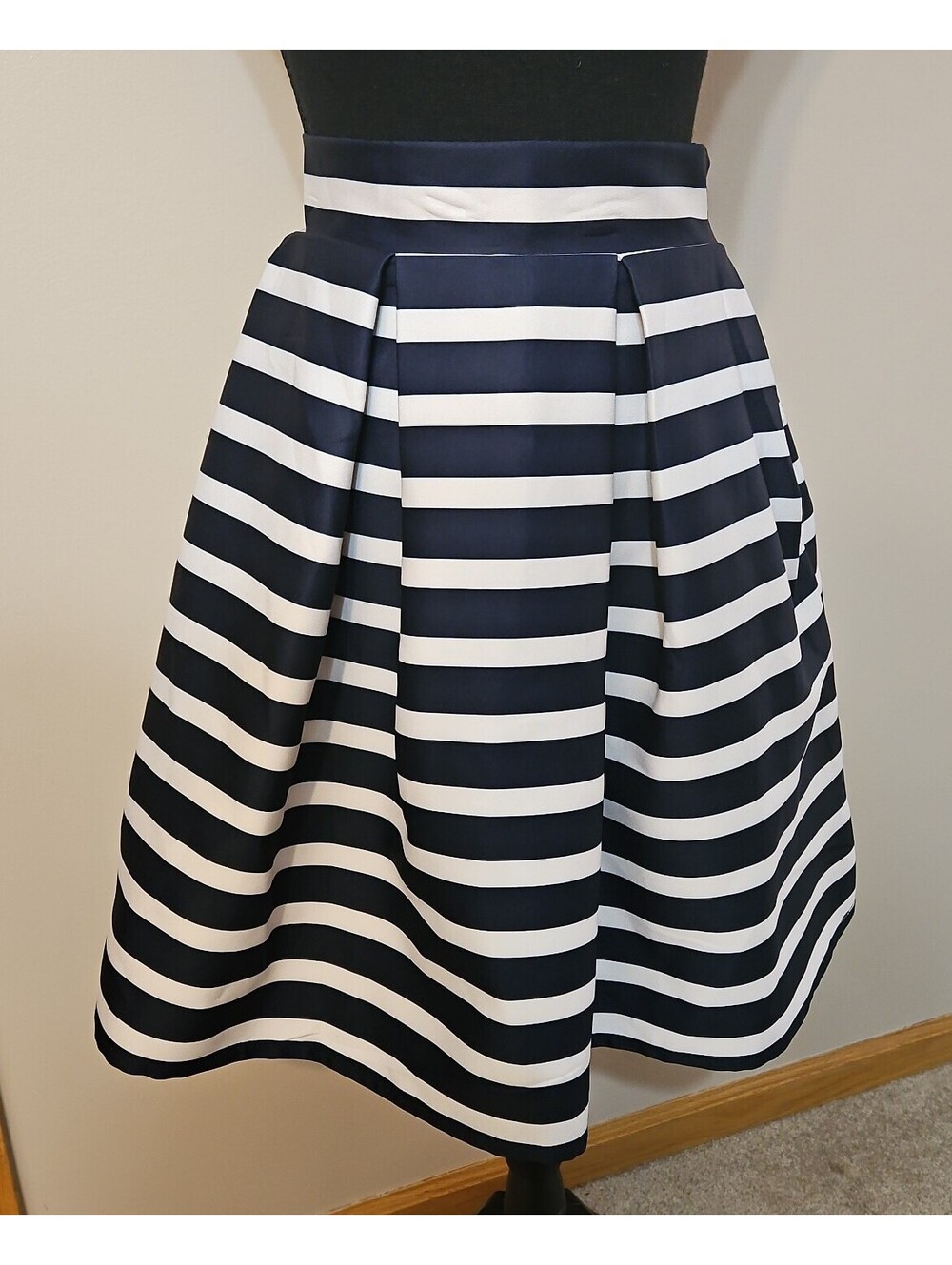 Chicwish Striped Navy and White A-line Lined Skirt NWT NEW